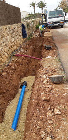 OBRA SUST. TRAMO RED DE AGUA POTABLE EN BINISAFÚLLER PLATJA