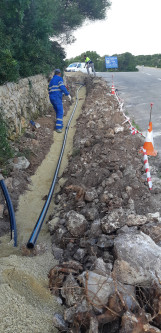 SUSTITUCIÓN DE RED DE AGUA EN S'ANFÓS BLAU I LLOP VALENT.